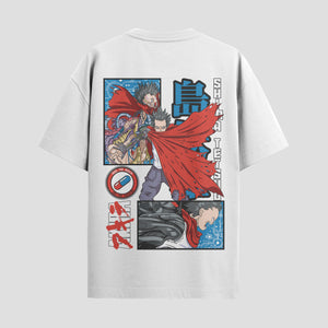 Playera urbana de anime y gaming ExtraLife MX, corte Standard Fit unisex ligero y transpirable en color Deep Black y Pure White, ropa de uso diario para gym y casual.