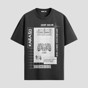 Playera urbana de anime y gaming ExtraLife MX, corte Standard Fit unisex ligero y transpirable en color Deep Black y Pure White, ropa de uso diario para gym y casual.