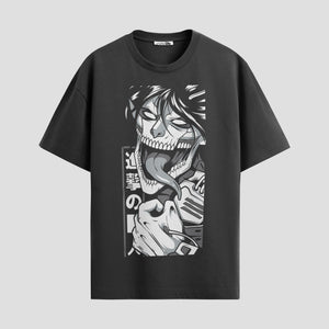 Playera urbana de anime y gaming ExtraLife MX, corte Standard Fit unisex ligero y transpirable en color Deep Black y Pure White, ropa de uso diario para gym y casual.