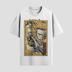 Playera urbana de anime y gaming ExtraLife MX, corte Standard Fit unisex ligero y transpirable en color Deep Black y Pure White, ropa de uso diario para gym y casual.