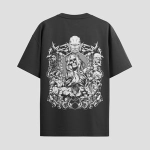 Playera urbana de anime y gaming ExtraLife MX, corte Standard Fit unisex ligero y transpirable en color Deep Black y Pure White, ropa de uso diario para gym y casual.