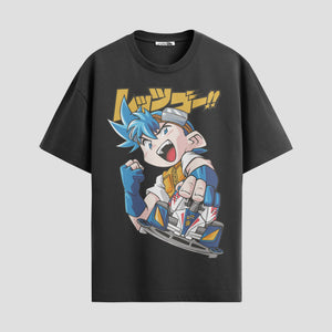 Playera urbana de anime y gaming ExtraLife MX, corte Standard Fit unisex ligero y transpirable en color Deep Black y Pure White, ropa de uso diario para gym y casual.