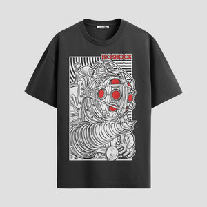 Playera urbana de anime y gaming ExtraLife MX, corte Standard Fit unisex ligero y transpirable en color Deep Black y Pure White, ropa de uso diario para gym y casual.