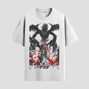Playera urbana de anime y gaming ExtraLife MX, corte Standard Fit unisex ligero y transpirable en color Deep Black y Pure White, ropa de uso diario para gym y casual.