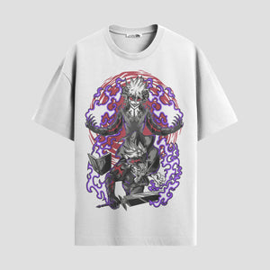 Playera urbana de anime y gaming ExtraLife MX, corte Standard Fit unisex ligero y transpirable en color Deep Black y Pure White, ropa de uso diario para gym y casual.
