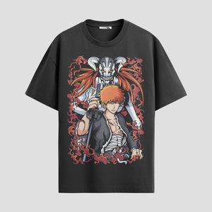 Playera urbana de anime y gaming ExtraLife MX, corte Standard Fit unisex ligero y transpirable en color Deep Black y Pure White, ropa de uso diario para gym y casual.