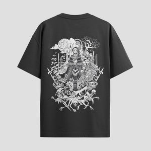 Playera urbana de anime y gaming ExtraLife MX, corte Standard Fit unisex ligero y transpirable en color Deep Black y Pure White, ropa de uso diario para gym y casual.