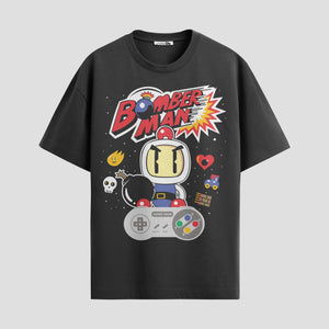Playera urbana de anime y gaming ExtraLife MX, corte Standard Fit unisex ligero y transpirable en color Deep Black y Pure White, ropa de uso diario para gym y casual.