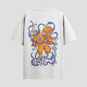 Playera urbana de anime y gaming ExtraLife MX, corte Standard Fit unisex ligero y transpirable en color Deep Black y Pure White, ropa de uso diario para gym y casual.