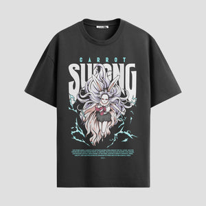 Playera urbana de anime y gaming ExtraLife MX, corte Standard Fit unisex ligero y transpirable en color Deep Black y Pure White, ropa de uso diario para gym y casual.