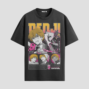 Playera urbana de anime y gaming ExtraLife MX, corte Standard Fit unisex ligero y transpirable en color Deep Black y Pure White, ropa de uso diario para gym y casual.