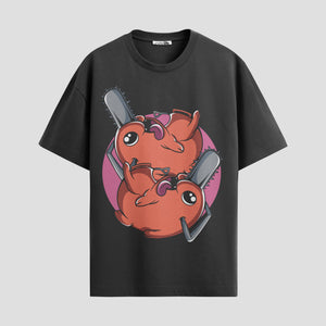 Playera urbana de anime y gaming ExtraLife MX, corte Standard Fit unisex ligero y transpirable en color Deep Black y Pure White, ropa de uso diario para gym y casual.