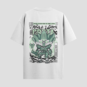 Playera urbana de anime y gaming ExtraLife MX, corte Standard Fit unisex ligero y transpirable en color Deep Black y Pure White, ropa de uso diario para gym y casual.