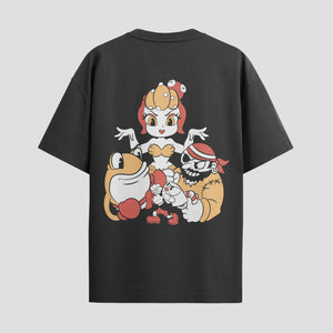 Playera urbana de anime y gaming ExtraLife MX, corte Standard Fit unisex ligero y transpirable en color Deep Black y Pure White, ropa de uso diario para gym y casual.