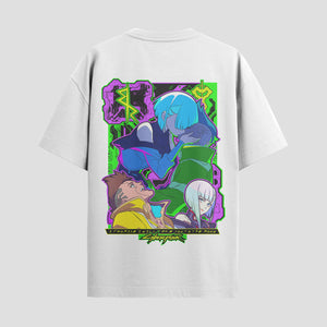 Playera urbana de anime y gaming ExtraLife MX, corte Standard Fit unisex ligero y transpirable en color Deep Black y Pure White, ropa de uso diario para gym y casual.