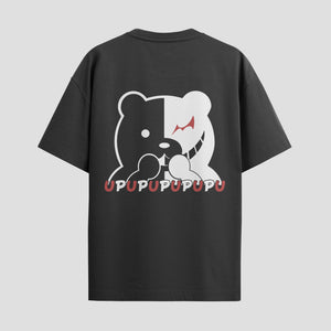 Playera urbana de anime y gaming ExtraLife MX, corte Standard Fit unisex ligero y transpirable en color Deep Black y Pure White, ropa de uso diario para gym y casual.
