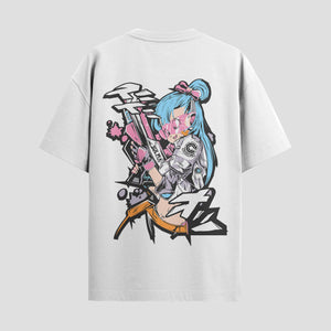 Playera urbana de anime y gaming ExtraLife MX, corte Standard Fit unisex ligero y transpirable en color Deep Black y Pure White, ropa de uso diario para gym y casual.
