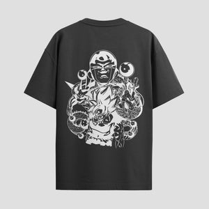Playera urbana de anime y gaming ExtraLife MX, corte Standard Fit unisex ligero y transpirable en color Deep Black y Pure White, ropa de uso diario para gym y casual.