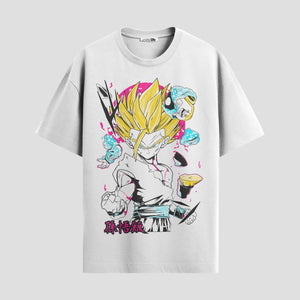 Playera urbana de anime y gaming ExtraLife MX, corte Standard Fit unisex ligero y transpirable en color Deep Black y Pure White, ropa de uso diario para gym y casual.