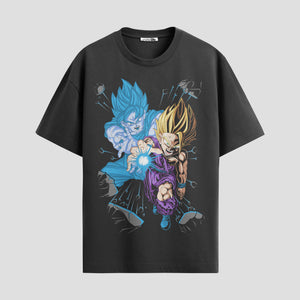 Playera urbana de anime y gaming ExtraLife MX, corte Standard Fit unisex ligero y transpirable en color Deep Black y Pure White, ropa de uso diario para gym y casual.