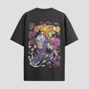 Playera urbana de anime y gaming ExtraLife MX, corte Standard Fit unisex ligero y transpirable en color Deep Black y Pure White, ropa de uso diario para gym y casual.