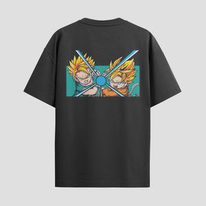 Playera urbana de anime y gaming ExtraLife MX, corte Standard Fit unisex ligero y transpirable en color Deep Black y Pure White, ropa de uso diario para gym y casual.