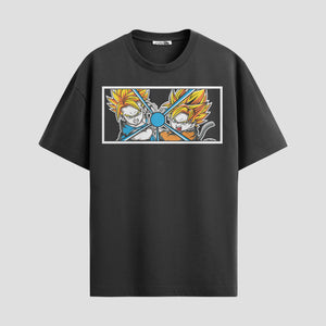 Playera urbana de anime y gaming ExtraLife MX, corte Standard Fit unisex ligero y transpirable en color Deep Black y Pure White, ropa de uso diario para gym y casual.