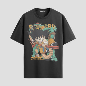 Playera urbana de anime y gaming ExtraLife MX, corte Standard Fit unisex ligero y transpirable en color Deep Black y Pure White, ropa de uso diario para gym y casual.