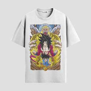 Playera urbana de anime y gaming ExtraLife MX, corte Standard Fit unisex ligero y transpirable en color Deep Black y Pure White, ropa de uso diario para gym y casual.