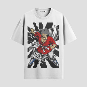 Playera urbana de anime y gaming ExtraLife MX, corte Standard Fit unisex ligero y transpirable en color Deep Black y Pure White, ropa de uso diario para gym y casual.