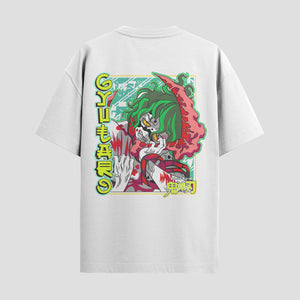 Playera urbana de anime y gaming ExtraLife MX, corte Standard Fit unisex ligero y transpirable en color Deep Black y Pure White, ropa de uso diario para gym y casual.