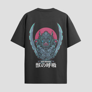Playera urbana de anime y gaming ExtraLife MX, corte Standard Fit unisex ligero y transpirable en color Deep Black y Pure White, ropa de uso diario para gym y casual.