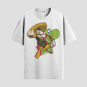 Playera urbana de anime y gaming ExtraLife MX, corte Standard Fit unisex ligero y transpirable en color Deep Black y Pure White, ropa de uso diario para gym y casual.