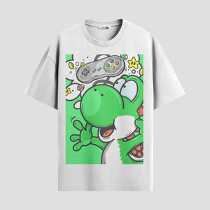 Playera urbana de anime y gaming ExtraLife MX, corte Standard Fit unisex ligero y transpirable en color Deep Black y Pure White, ropa de uso diario para gym y casual.