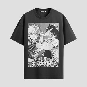 Playera urbana de anime y gaming ExtraLife MX, corte Standard Fit unisex ligero y transpirable en color Deep Black y Pure White, ropa de uso diario para gym y casual.