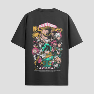 Playera urbana de anime y gaming ExtraLife MX, corte Standard Fit unisex ligero y transpirable en color Deep Black y Pure White, ropa de uso diario para gym y casual.