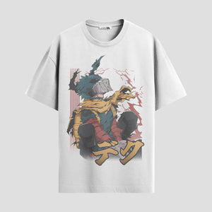 Playera urbana de anime y gaming ExtraLife MX, corte Standard Fit unisex ligero y transpirable en color Deep Black y Pure White, ropa de uso diario para gym y casual.