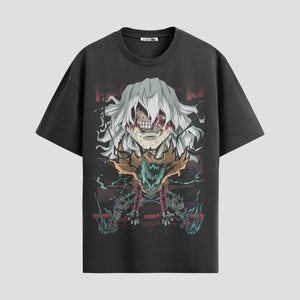 Playera urbana de anime y gaming ExtraLife MX, corte Standard Fit unisex ligero y transpirable en color Deep Black y Pure White, ropa de uso diario para gym y casual.