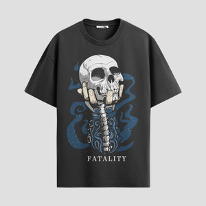 Playera urbana de anime y gaming ExtraLife MX, corte Standard Fit unisex ligero y transpirable en color Deep Black y Pure White, ropa de uso diario para gym y casual.