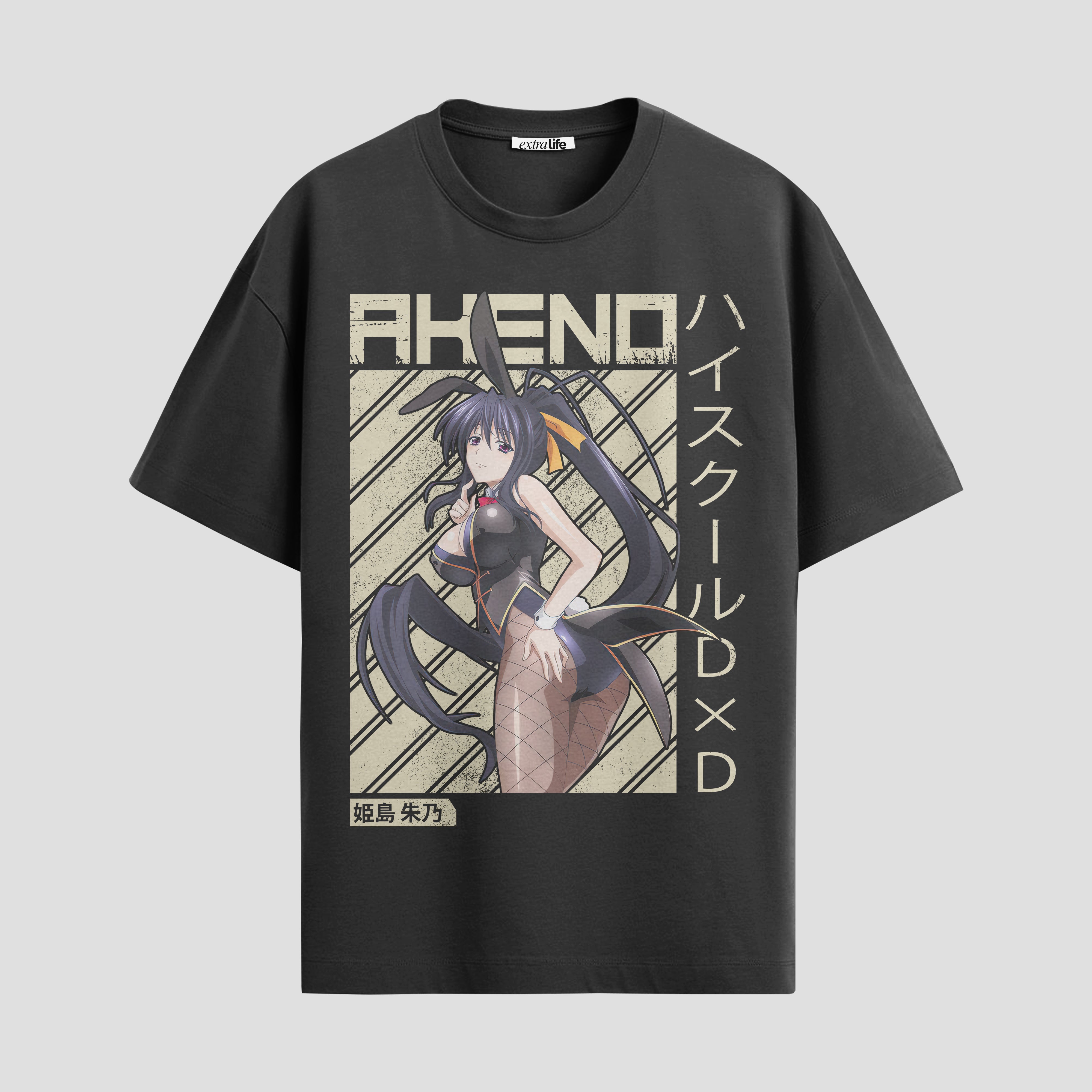 Playera urbana de anime y gaming ExtraLife MX, corte Standard Fit unisex ligero y transpirable en color Deep Black y Pure White, ropa de uso diario para gym y casual.