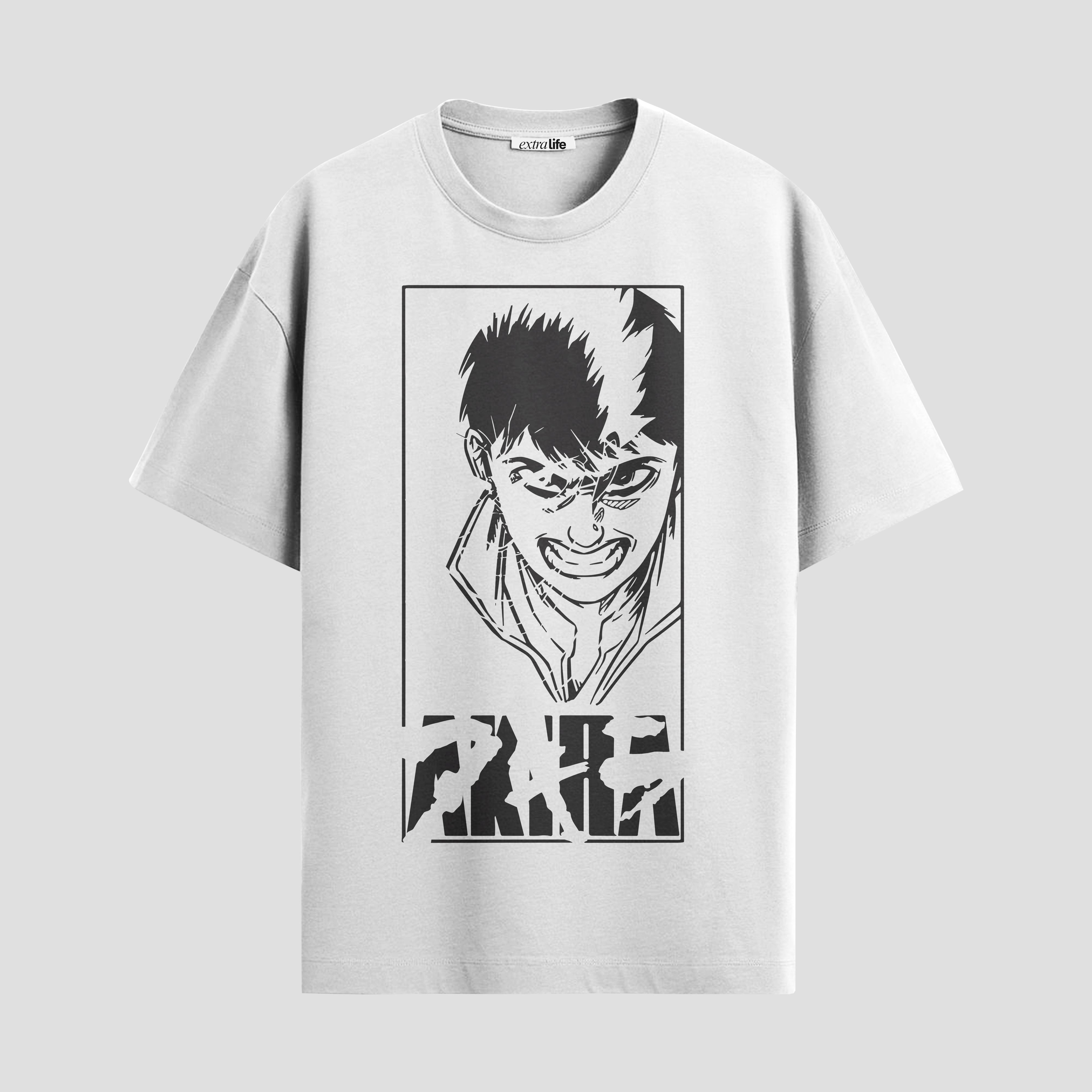 Playera urbana de anime y gaming ExtraLife MX, corte Standard Fit unisex ligero y transpirable en color Deep Black y Pure White, ropa de uso diario para gym y casual.