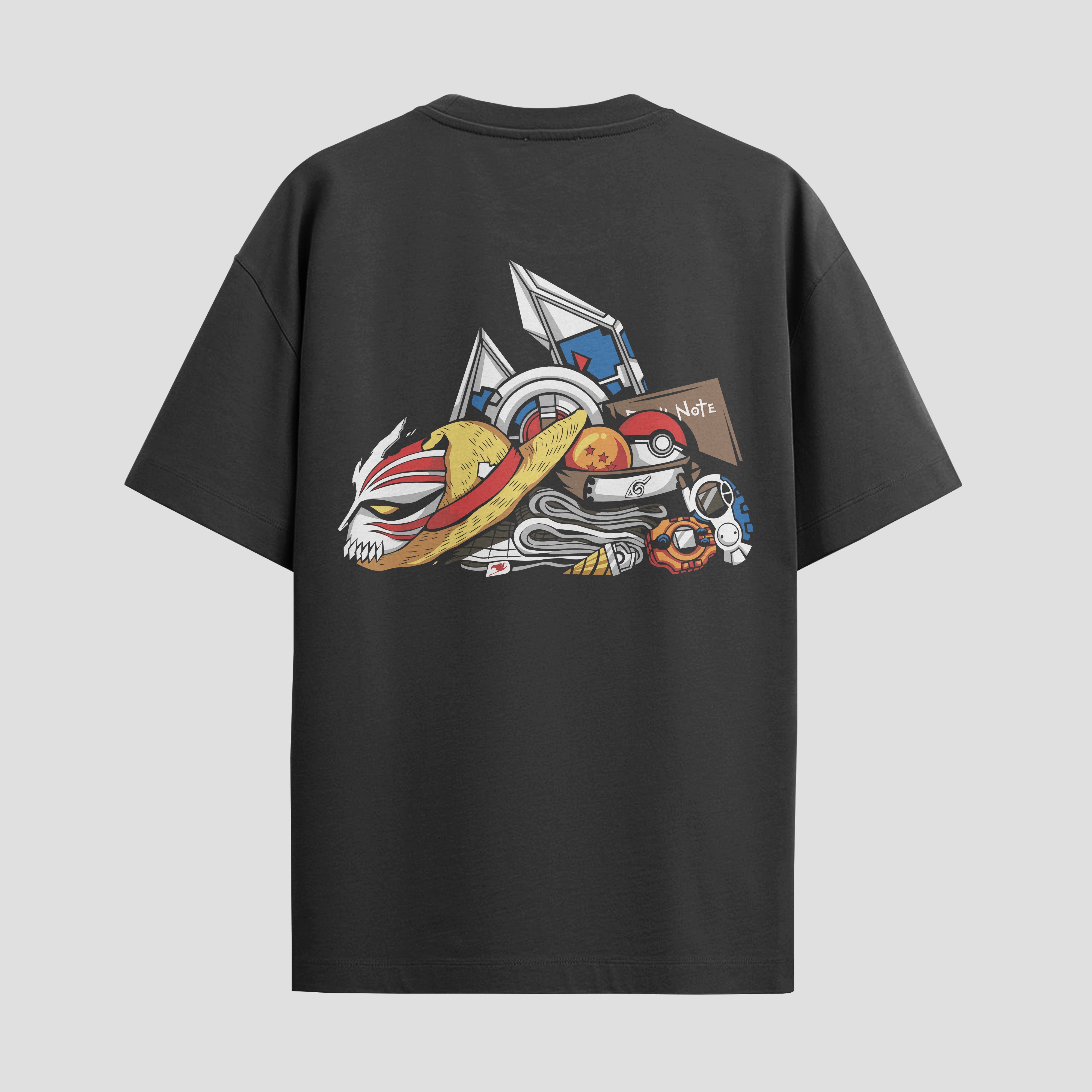 Playera urbana de anime y gaming ExtraLife MX, corte Standard Fit unisex ligero y transpirable en color Deep Black y Pure White, ropa de uso diario para gym y casual.