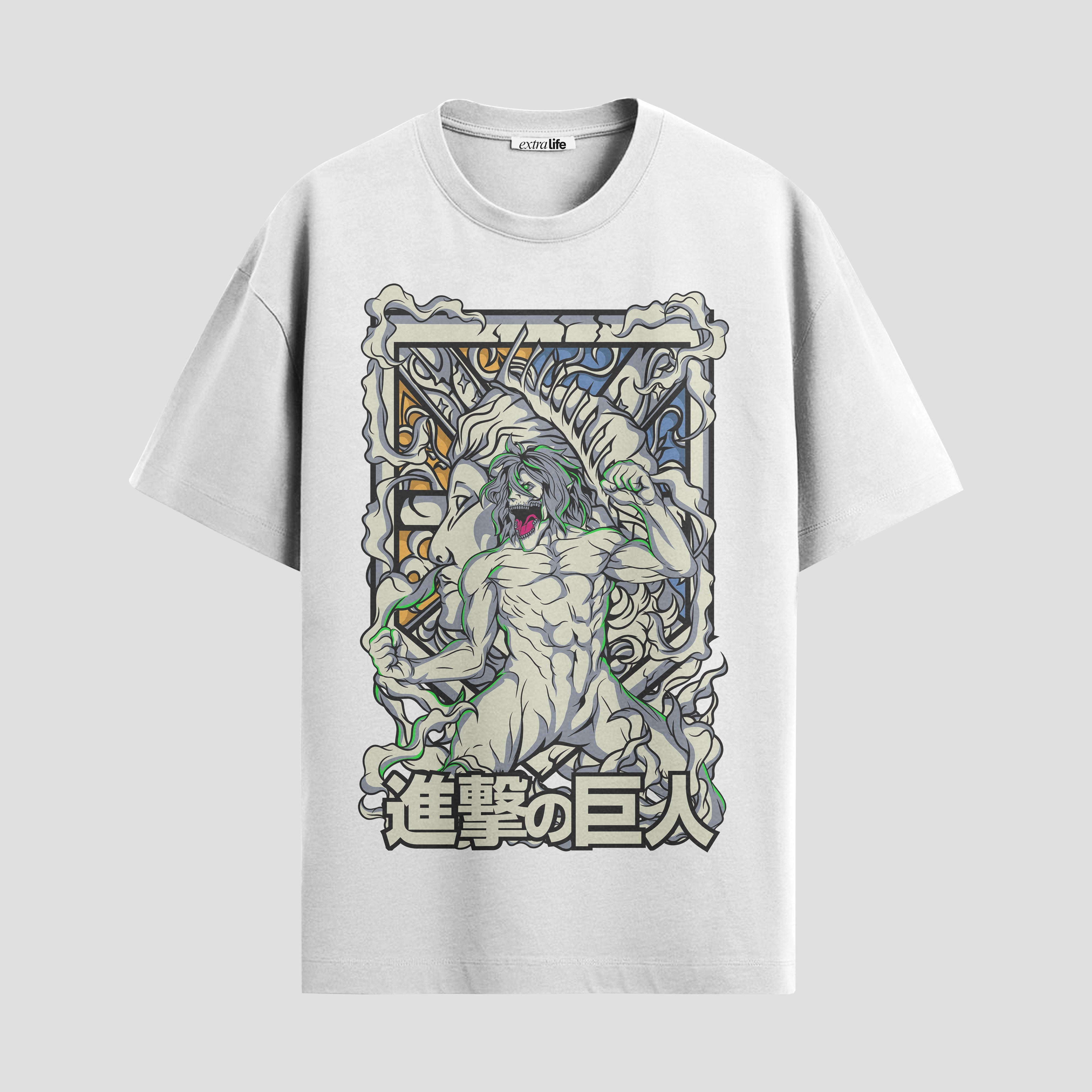 Playera urbana de anime y gaming ExtraLife MX, corte Standard Fit unisex ligero y transpirable en color Deep Black y Pure White, ropa de uso diario para gym y casual.