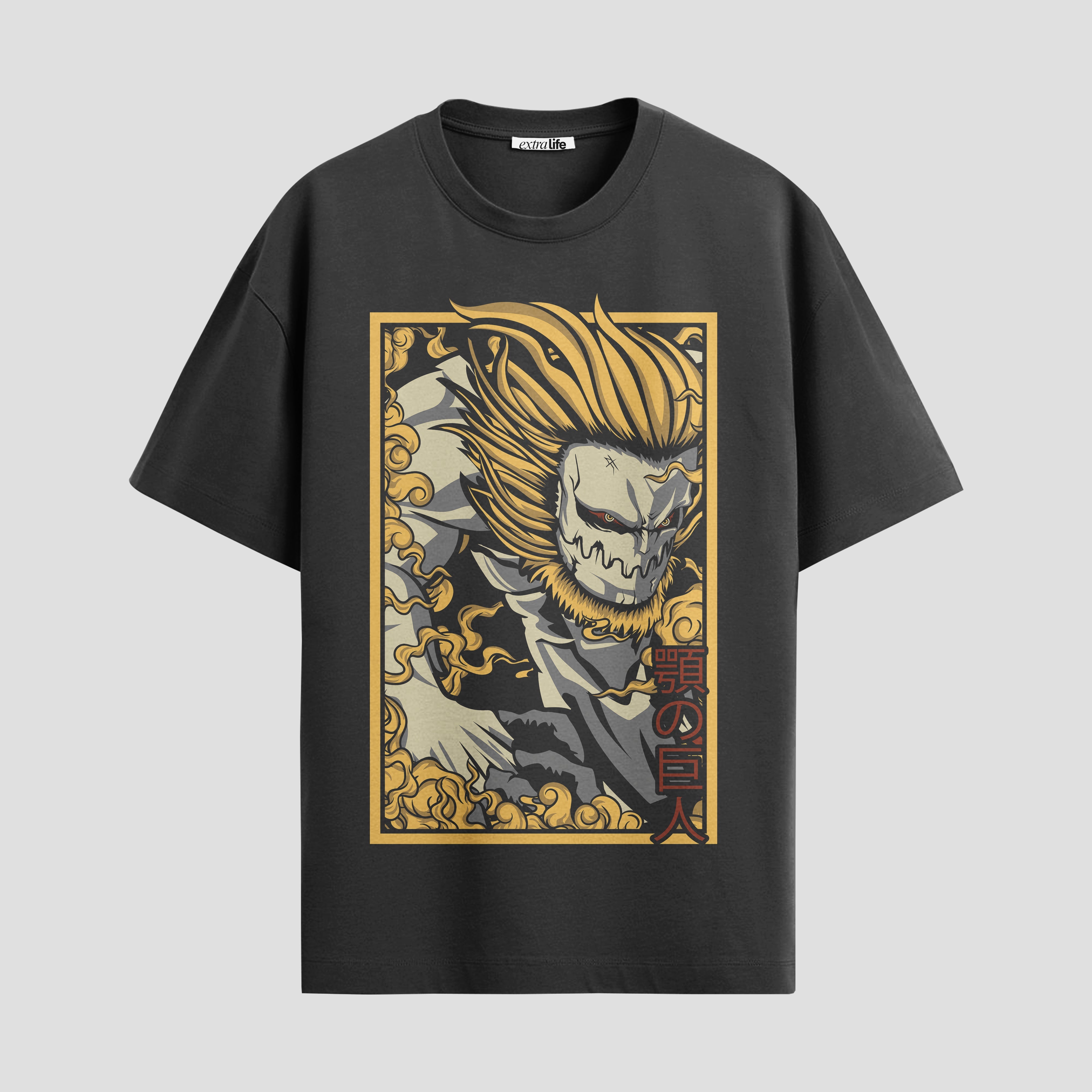Playera urbana de anime y gaming ExtraLife MX, corte Standard Fit unisex ligero y transpirable en color Deep Black y Pure White, ropa de uso diario para gym y casual.