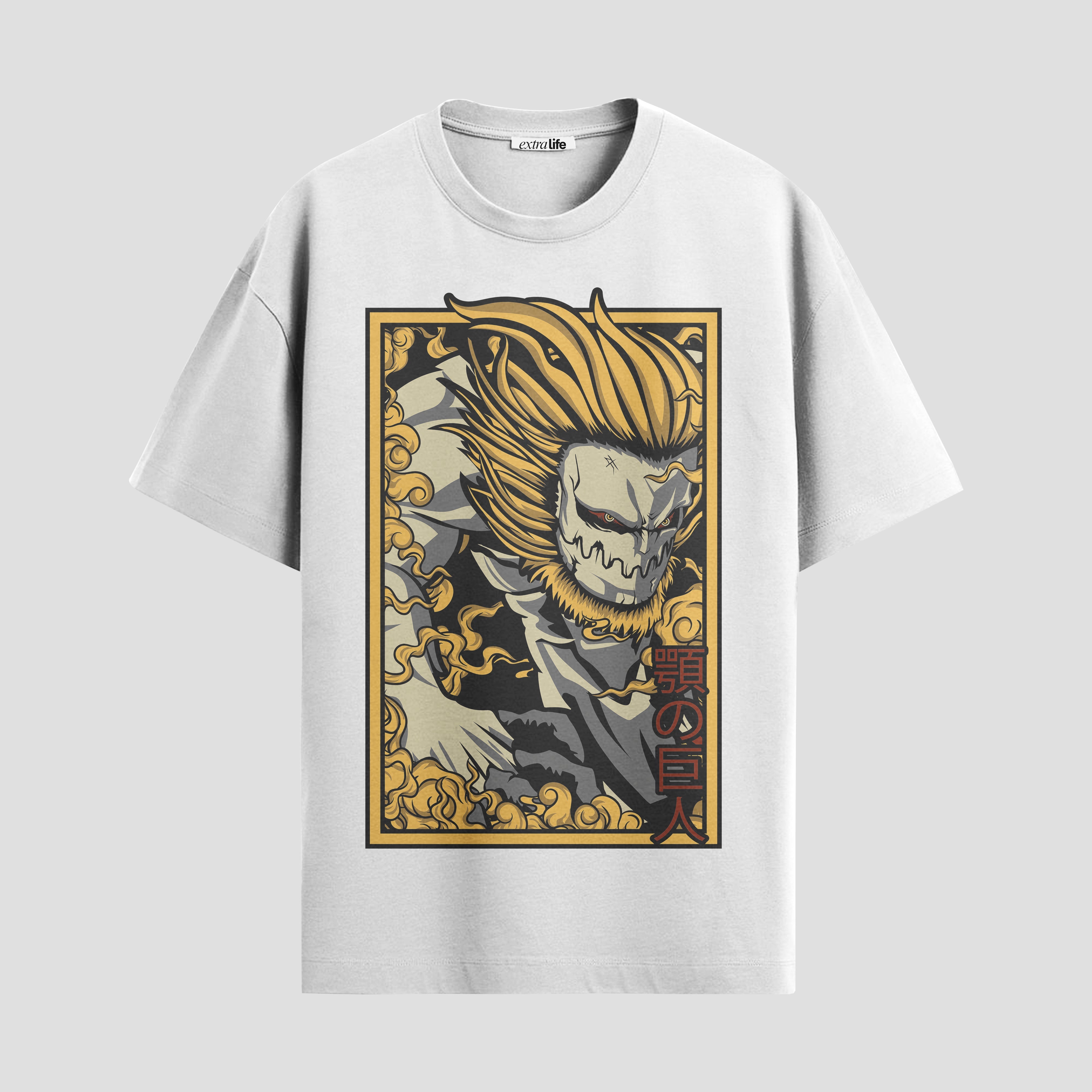 Playera urbana de anime y gaming ExtraLife MX, corte Standard Fit unisex ligero y transpirable en color Deep Black y Pure White, ropa de uso diario para gym y casual.