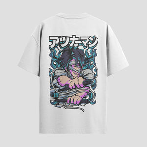 Playera urbana de anime y gaming ExtraLife MX, corte Standard Fit unisex ligero y transpirable en color Deep Black y Pure White, ropa de uso diario para gym y casual.
