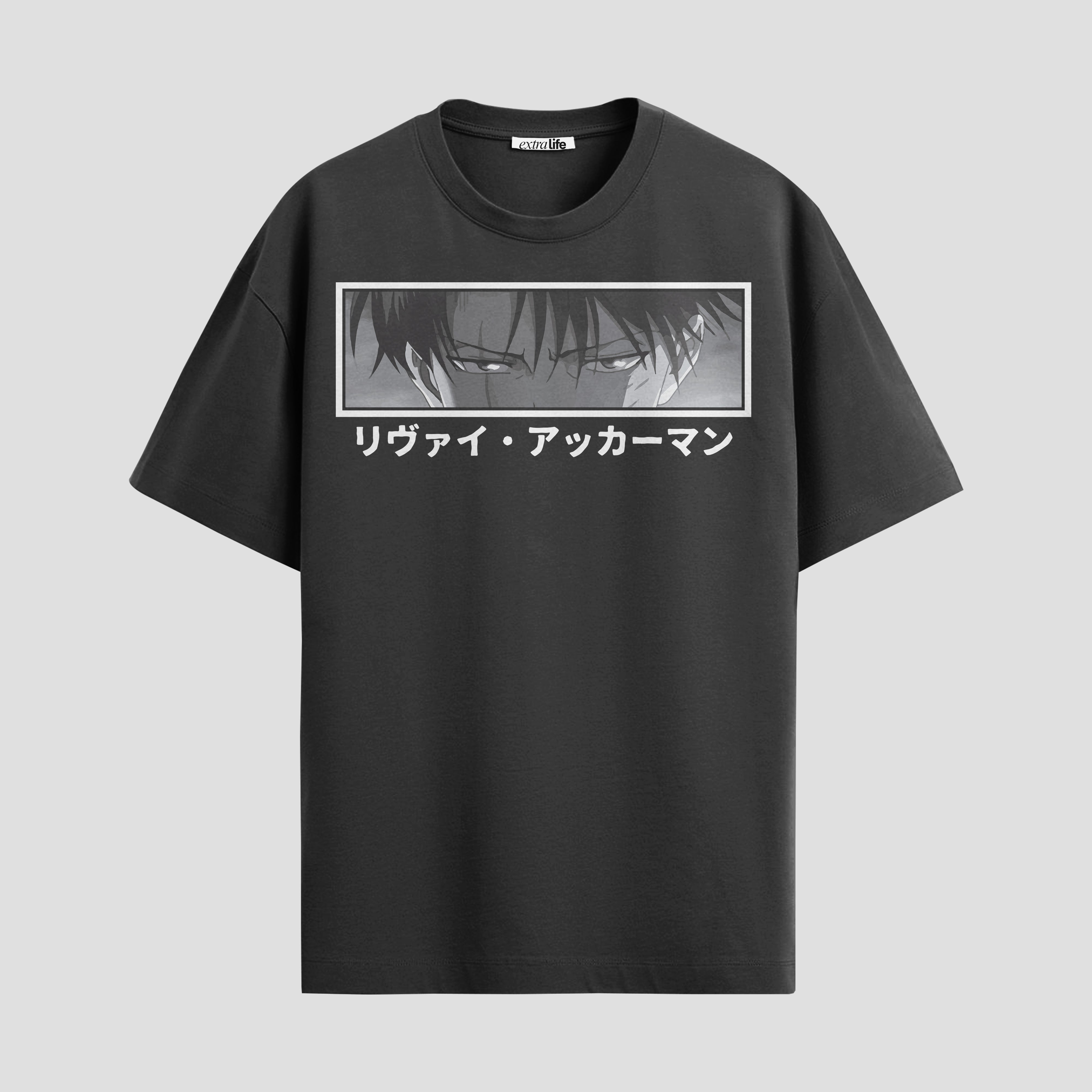 Playera urbana de anime y gaming ExtraLife MX, corte Standard Fit unisex ligero y transpirable en color Deep Black y Pure White, ropa de uso diario para gym y casual.