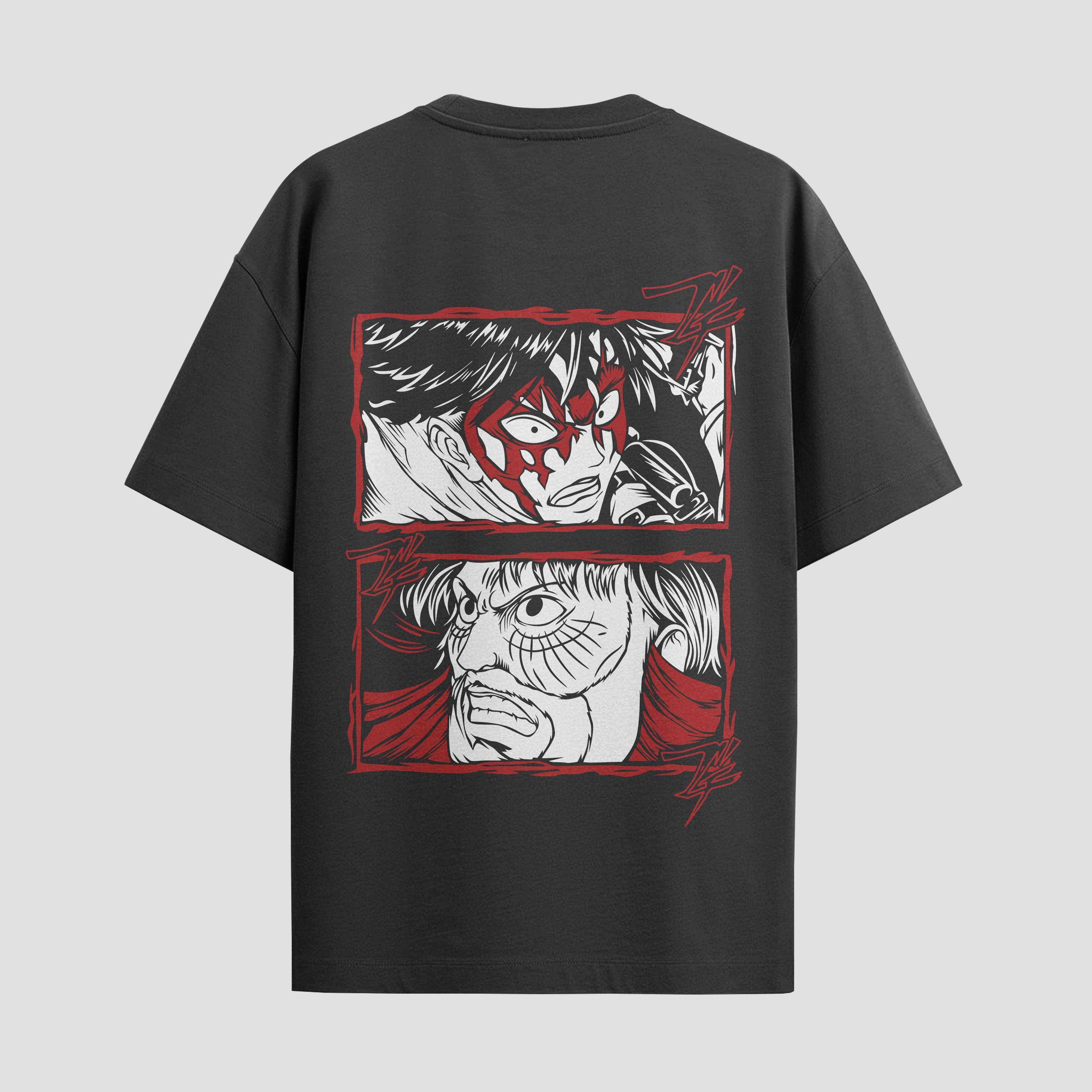 Playera urbana de anime y gaming ExtraLife MX, corte Standard Fit unisex ligero y transpirable en color Deep Black y Pure White, ropa de uso diario para gym y casual.