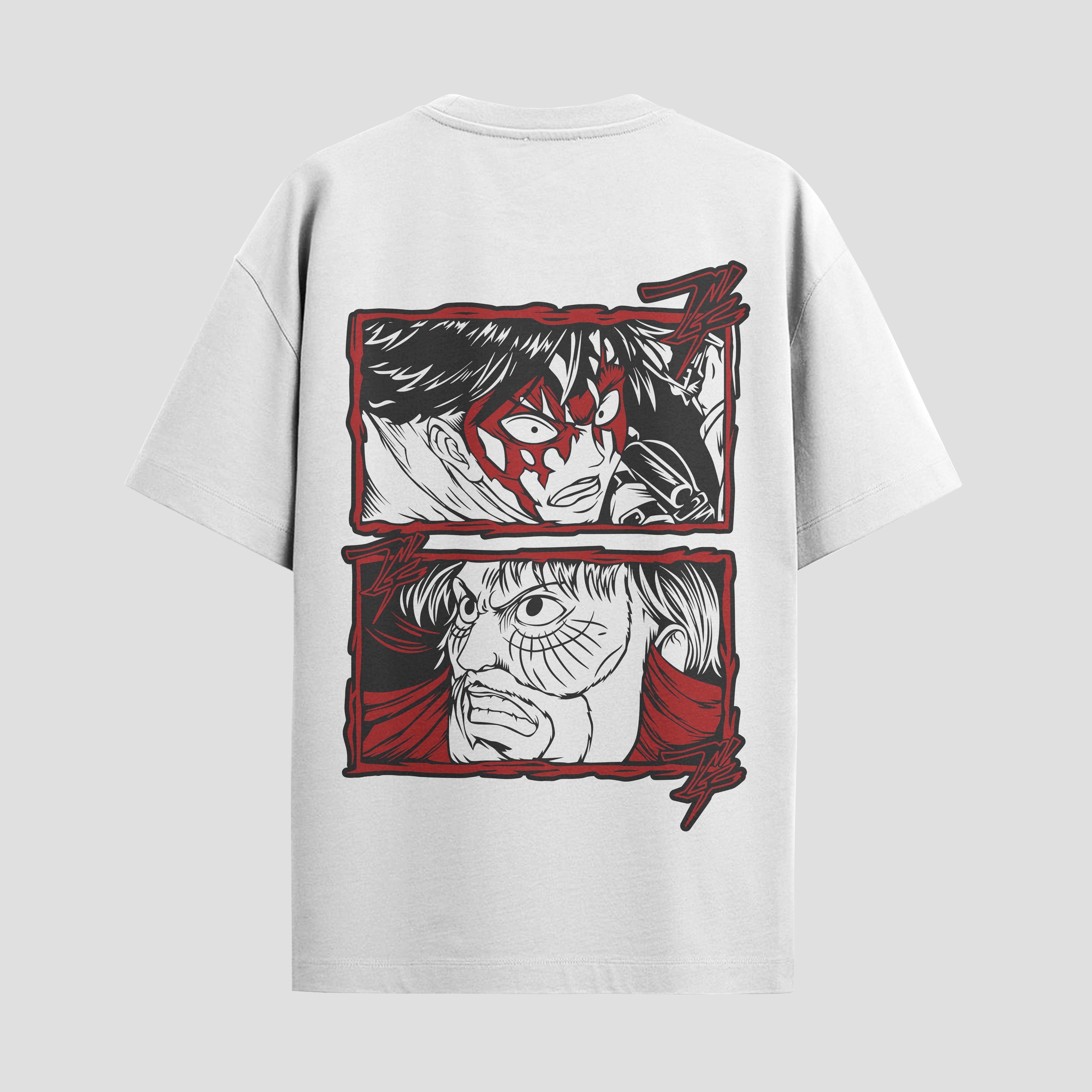 Playera urbana de anime y gaming ExtraLife MX, corte Standard Fit unisex ligero y transpirable en color Deep Black y Pure White, ropa de uso diario para gym y casual.