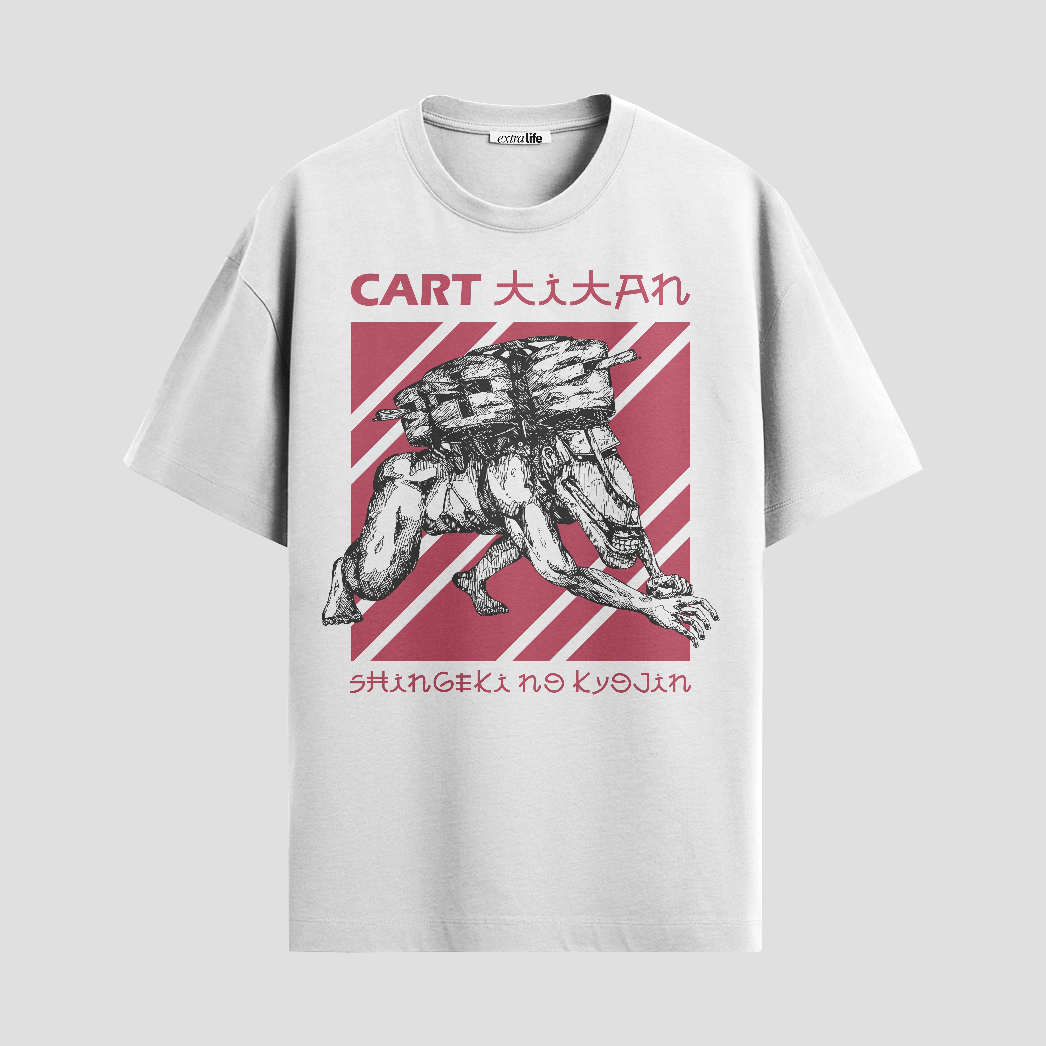 Playera urbana de anime y gaming ExtraLife MX, corte Standard Fit unisex ligero y transpirable en color Deep Black y Pure White, ropa de uso diario para gym y casual.